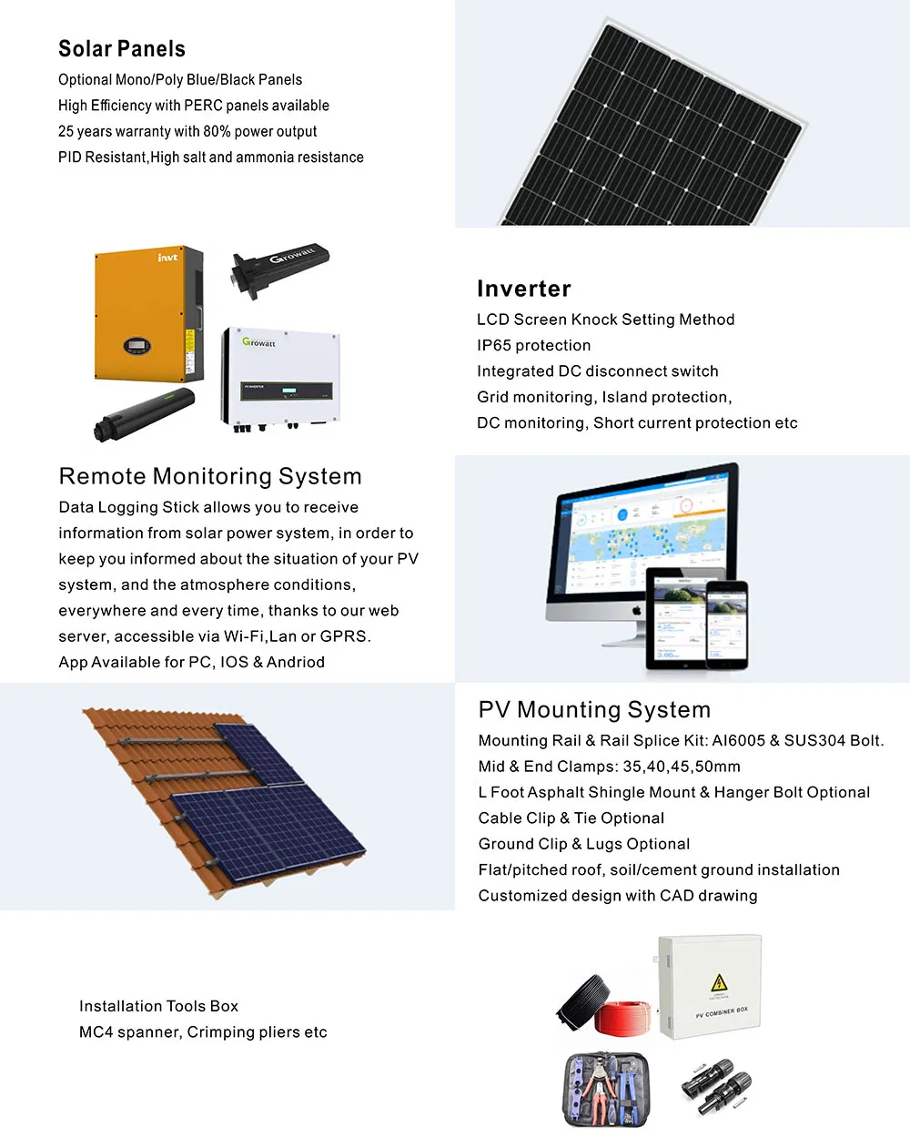 15 Kw 20kw 25kw 30kw Solar Electric System Roof Mounting 25000W Solar Power System