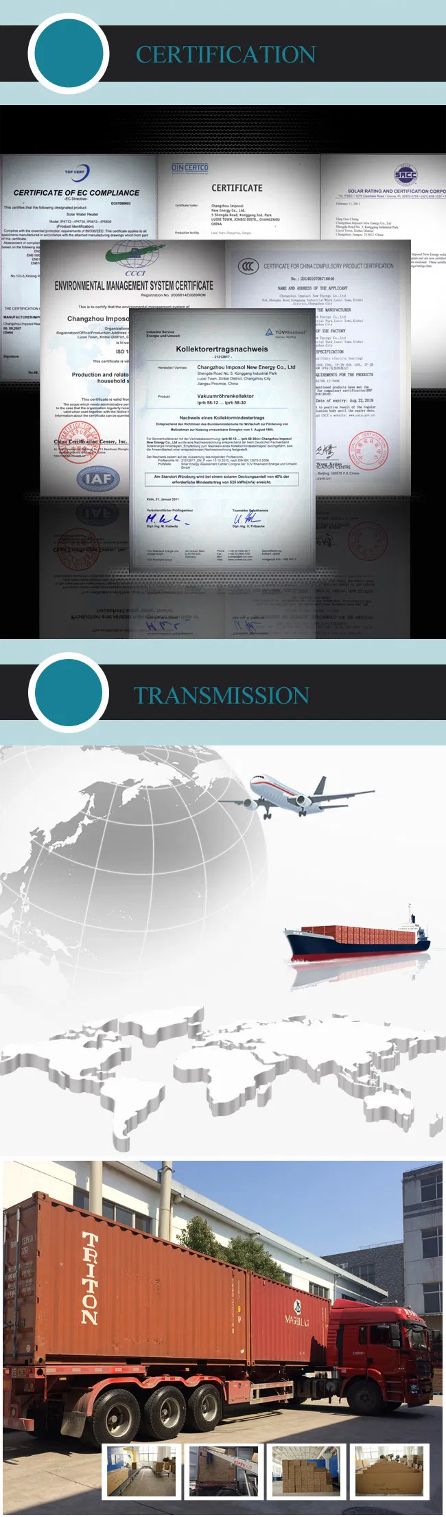 240L Pressurized Heat Pipe Solar Hot Water Heater System