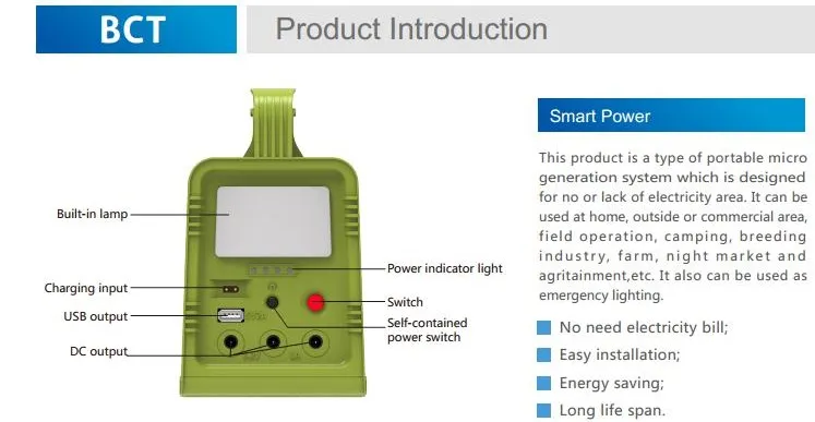 42wh Portable Solar Power System Home