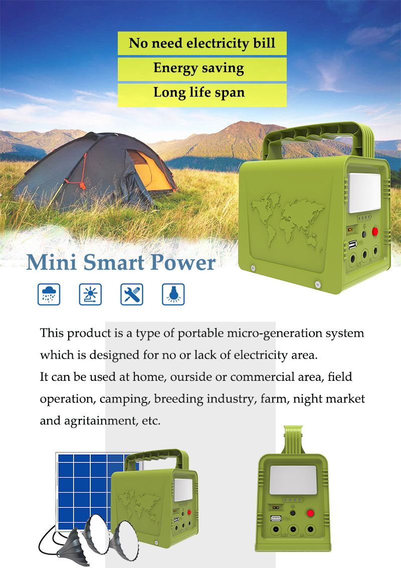 42wh Solar Lighting System off Grid Generator with USB DC Ports LED Bubles Panel for Africa
