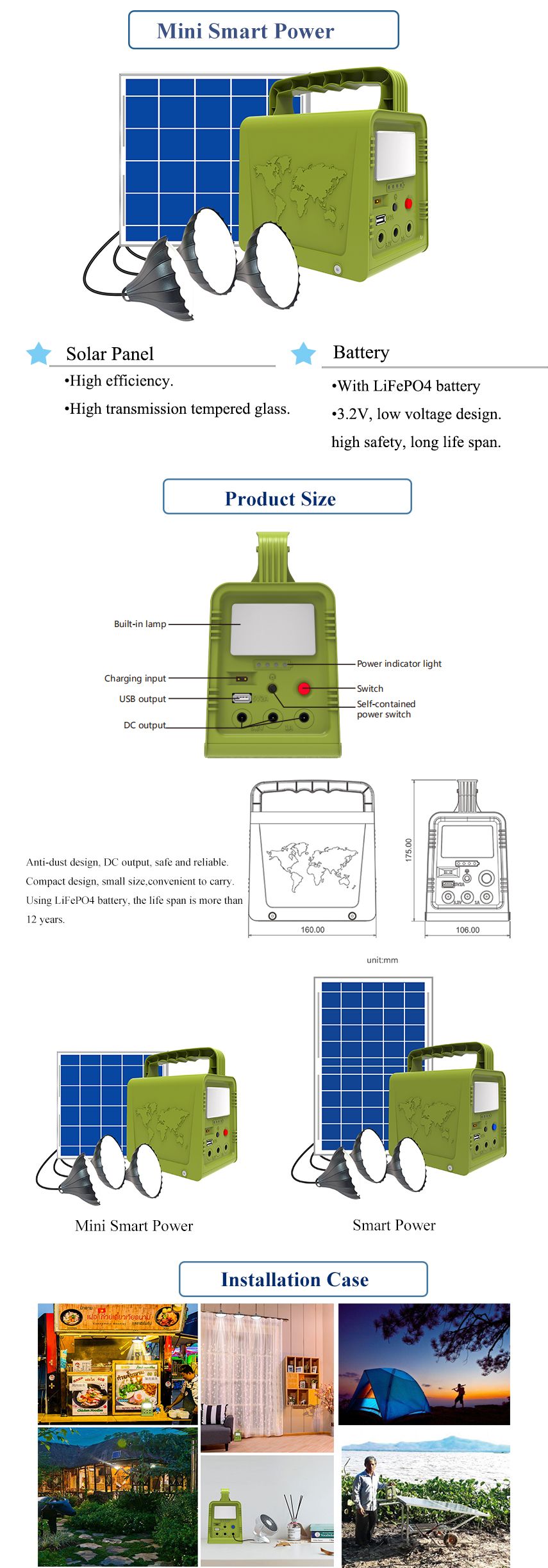 42wh Solar Lighting System off Grid Generator with USB DC Ports LED Bubles Panel for Africa