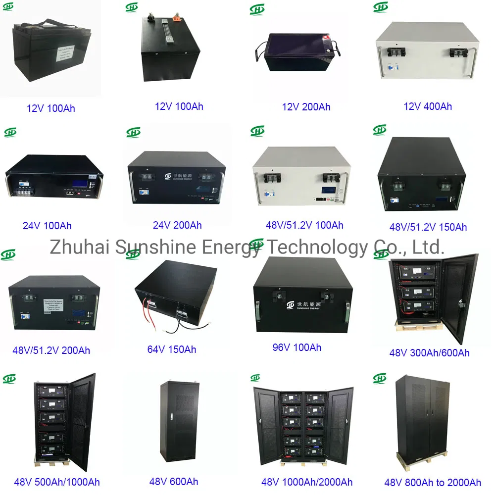 96kwh 48V 2000ah Lithium LiFePO4 Battery Cabinet System for Home Solar Energy