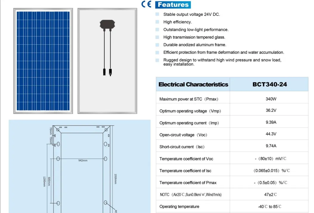 A Grade 300W 320W 330W 340W 350W 360W 370W 380W PV Module Poly Mono Monocrystalline Polycrystalline Solar Panel with Ce