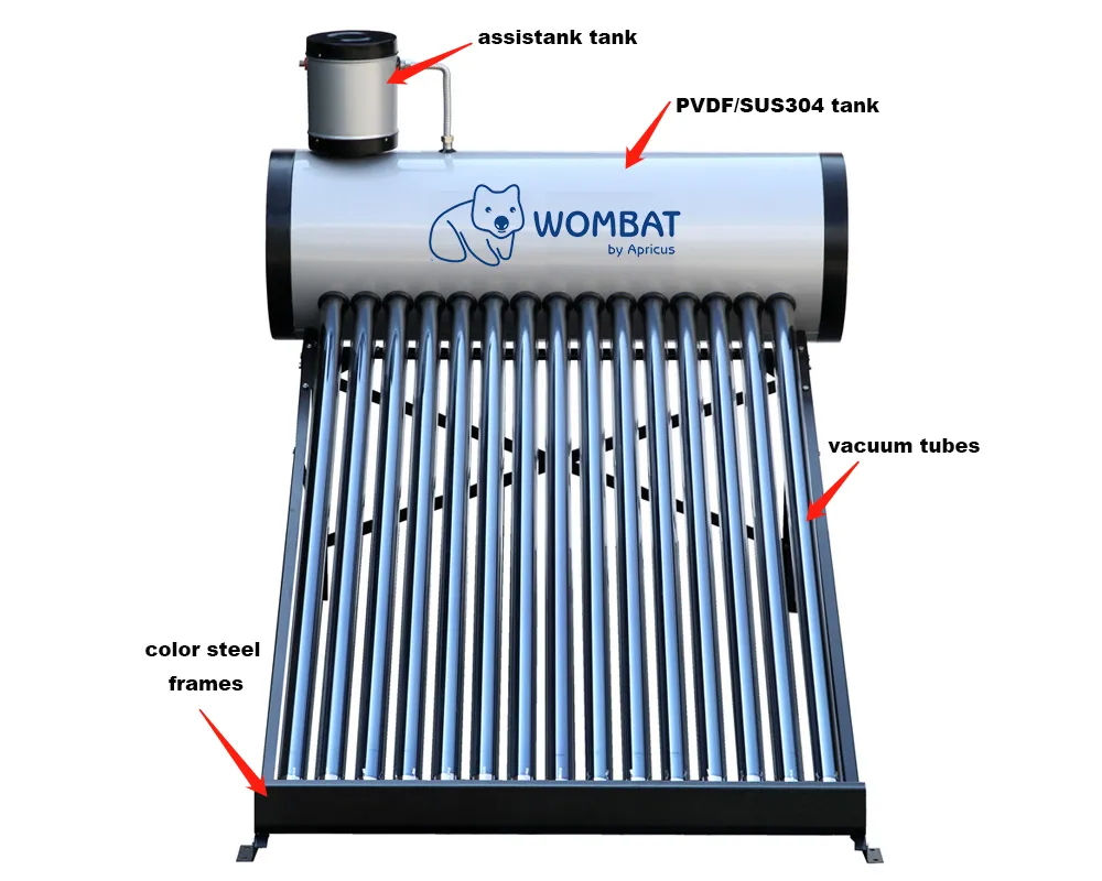 Apricus Compact Non-Pressurized Vacuum Tube Solar Water Heater