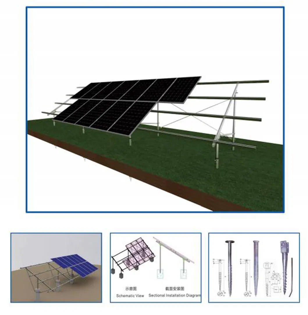Galvanized Steel Solar Mounting Structure Solar Panel Bracket for Ground Solar Energy System