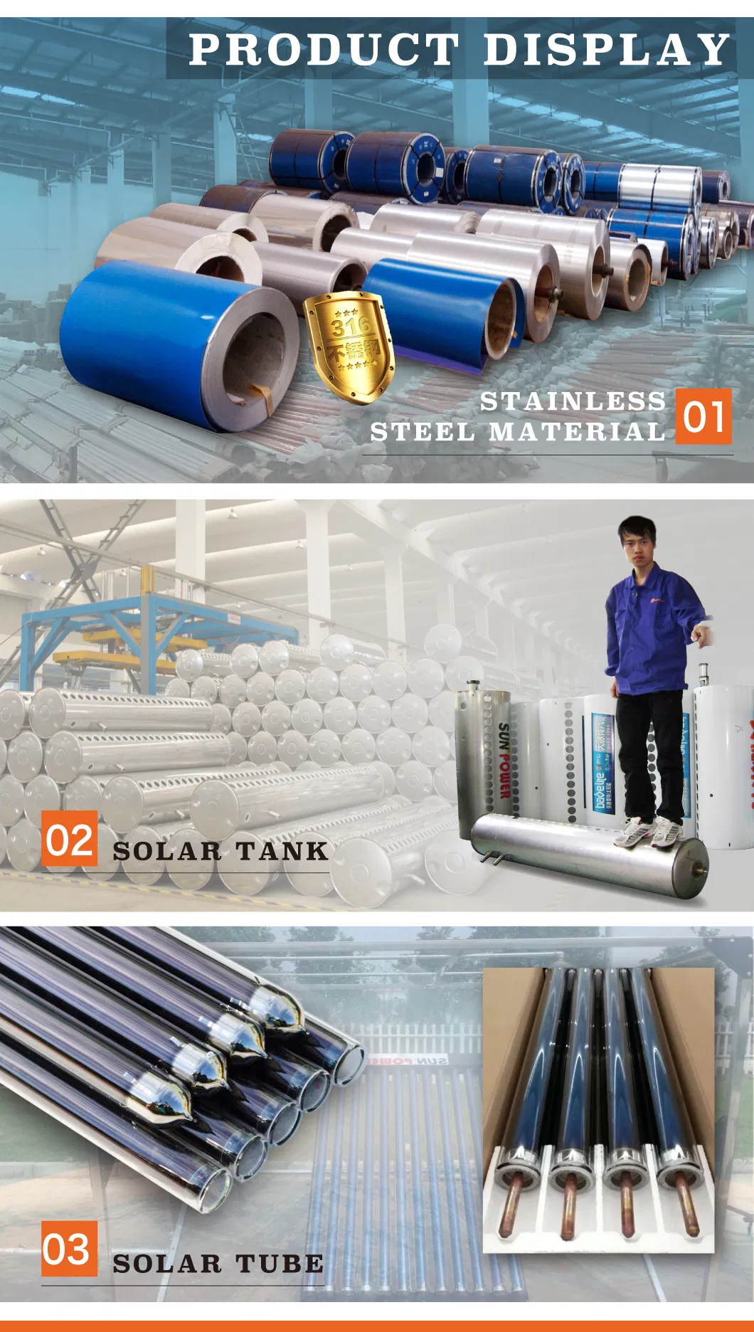 Low Pressure Solar Water Heater (SPR) Calentador Solaris
