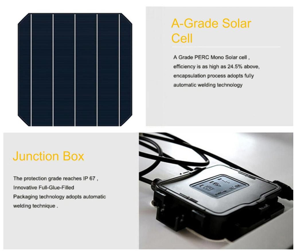 Monocrystalline 375W Solar Module with TUV&CE for System