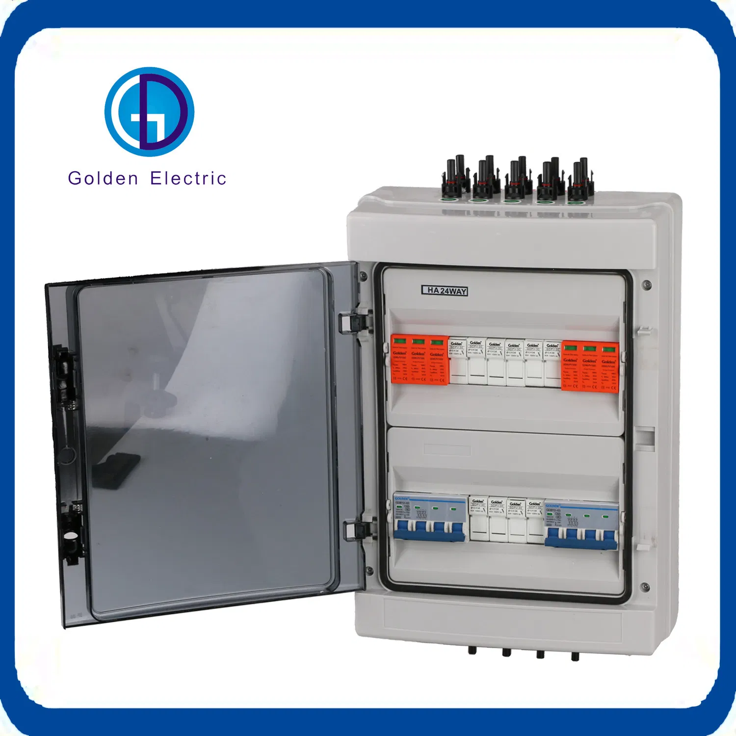 PV Panel Combiner Box Solar System Combiner Box Metal or Plastic Type Factory Supply