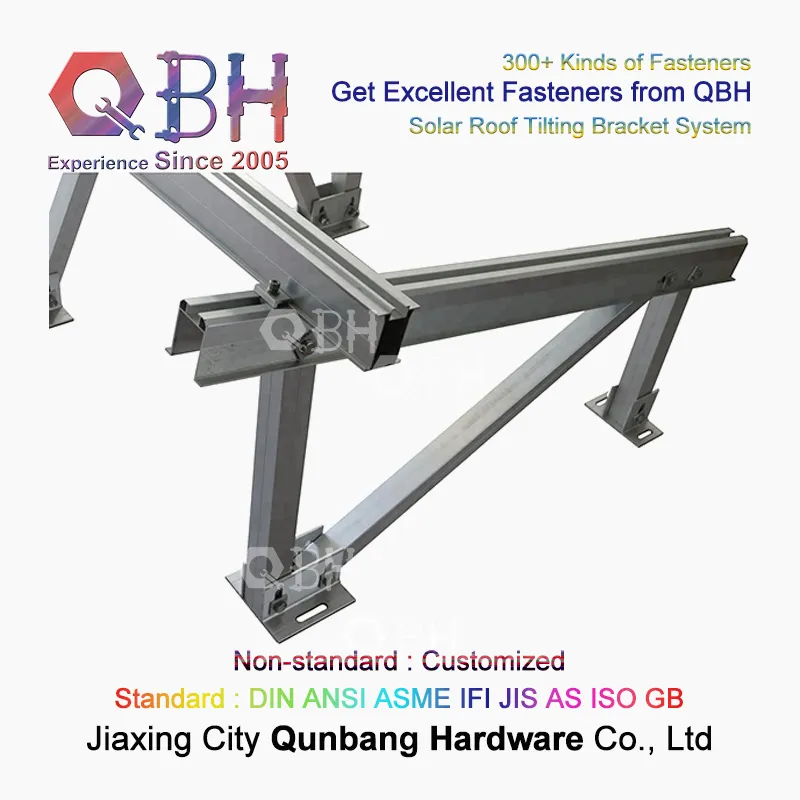 Qbh Customized Adjustable Environmentally-Friendly Roof Roofing Photovoltaic PV Solar Power Energy Panel System Rack Bracket for Car Parking Lot