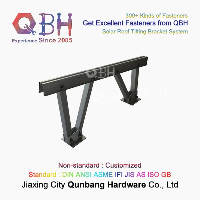 Qbh Customized Photovoltaic PV Energy Power Roofing Roof Tilting Mounting Mount Racks Brackets for Personal Use Solar Panel