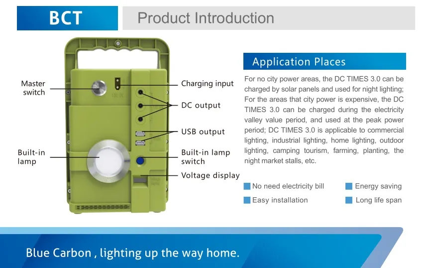 Rechargeable LED Home Lighting Solar Power System for Camping
