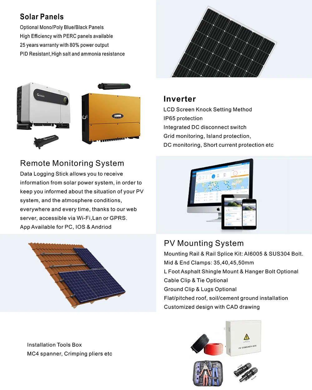 Rosen 40kw 50kw 100kw 100kVA 100 Kw 150kw 200kw 250kw Solar Power Panel System Systems 10kw 60kw 100kw 200kw Solar Power System Price 