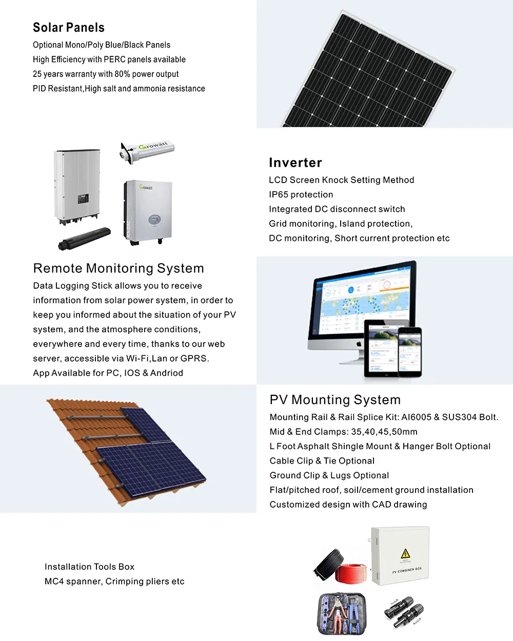 Rosen on Grid Home Solar System 5kVA 5kw Solar Energy Power System