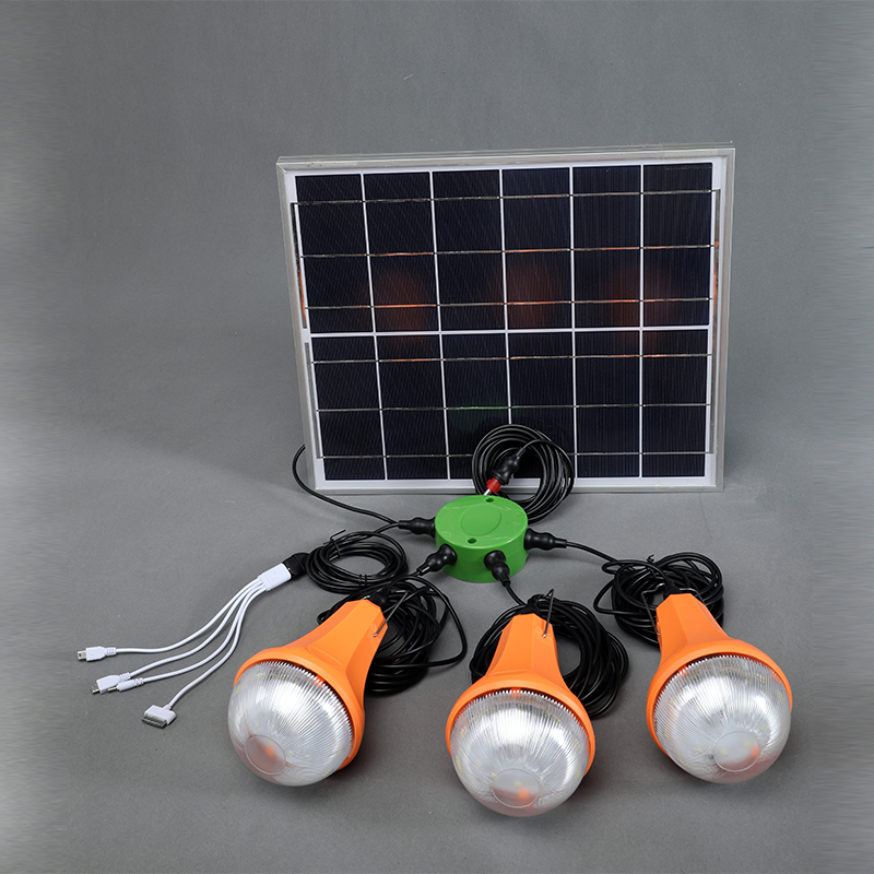 Solar Generator Lighting Home System Kit 52LEDs 11V 12V 10W with Solar Panel USB Lamps