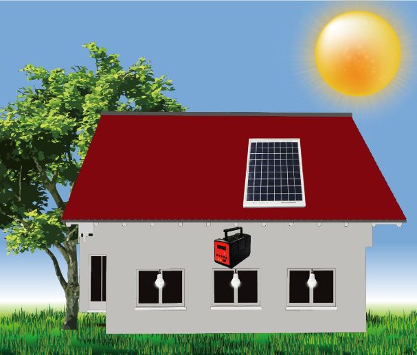 Solar Home System with Phone Charger Ceiling Fan LED Light