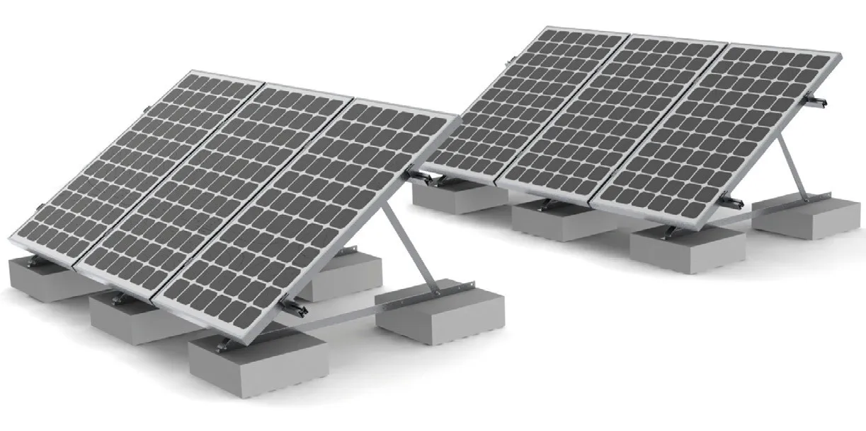 Solar Panel Structure Flat Mounting Installation Stainless Steel Roof Bracket Balasted Mount Rack